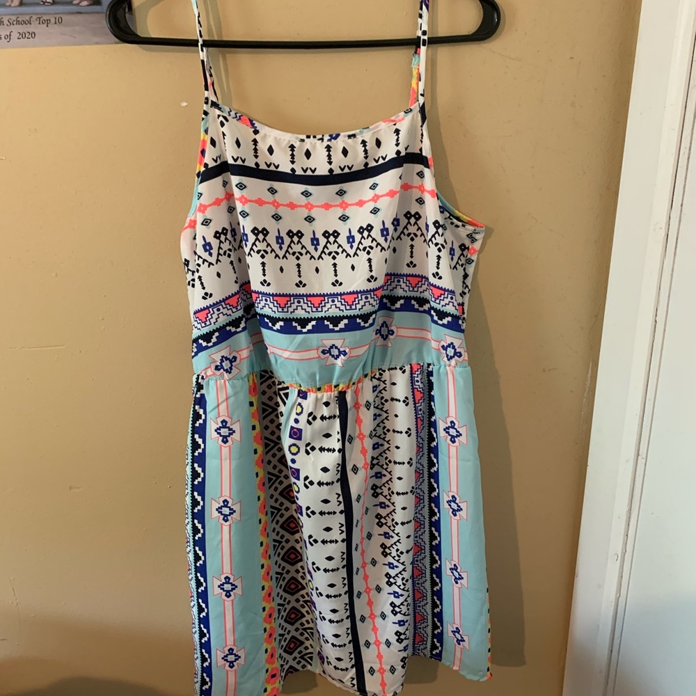 Multicolored tribal print summer dress